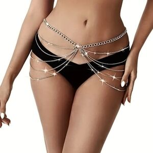 Silver Bikini Hip Chain  NWT    BH
